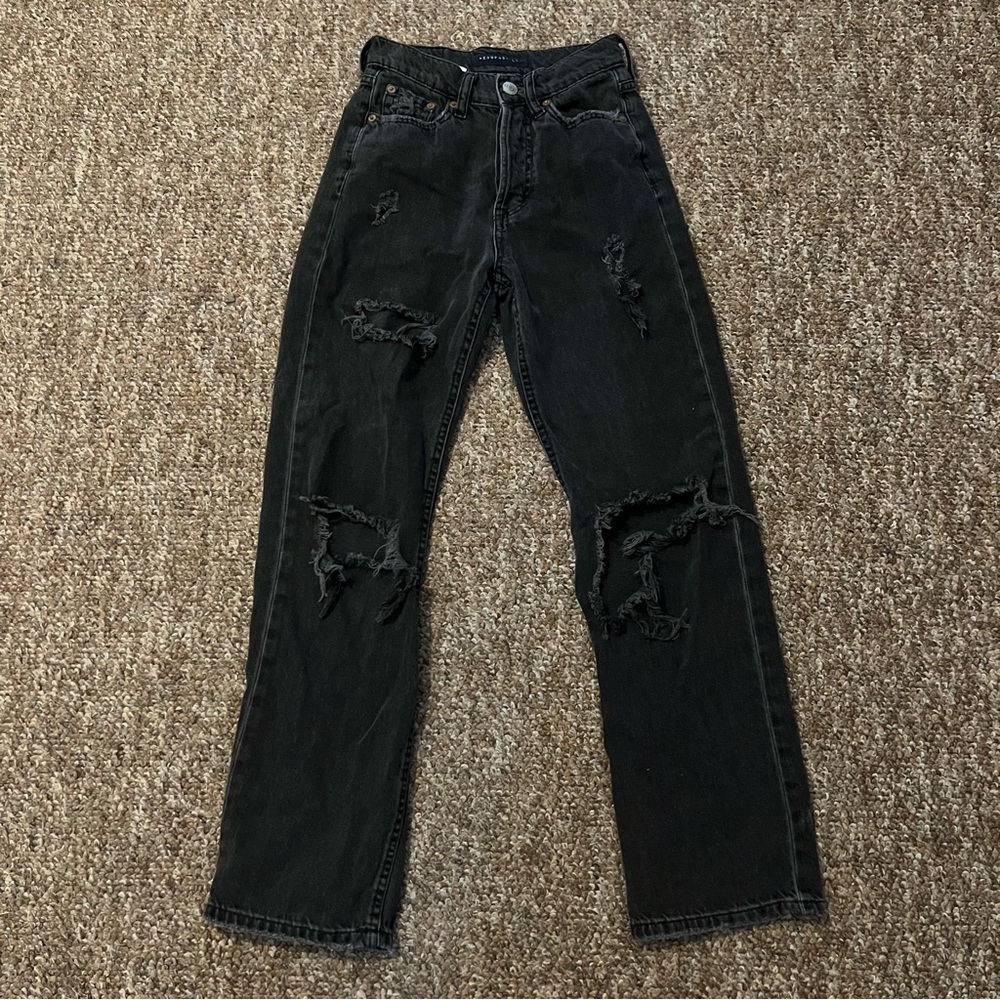 aeropostale distressed black jeans